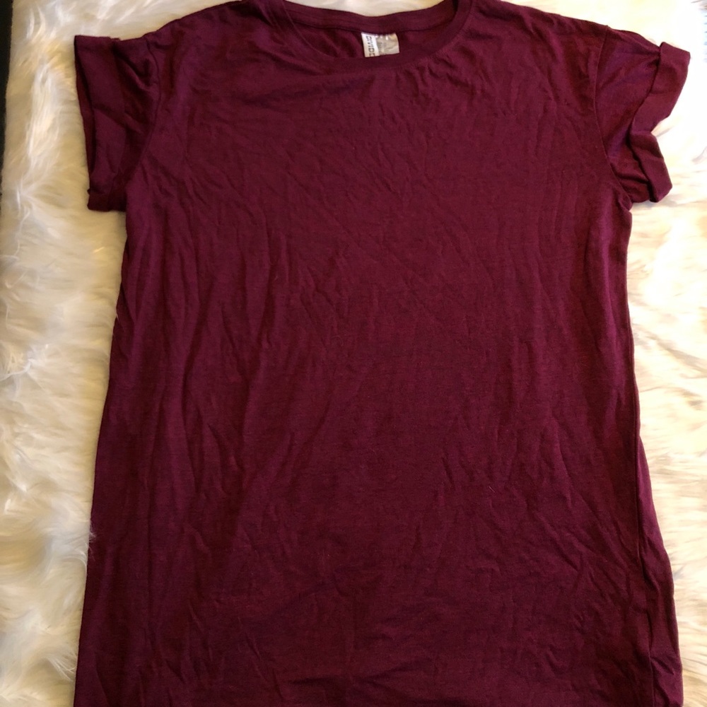 Maroon tee-shirt dress